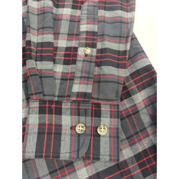 St Johns Bay Mens Plaid Button Down Shirt Gray Red Long Sleeve Size S - Picture 3 of 10